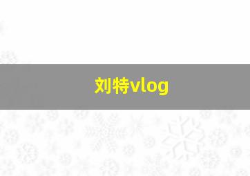 刘特vlog