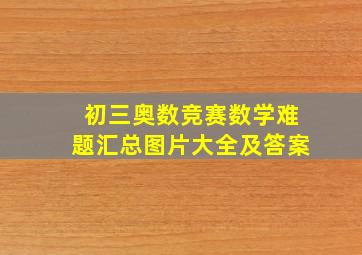 初三奥数竞赛数学难题汇总图片大全及答案