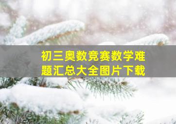 初三奥数竞赛数学难题汇总大全图片下载