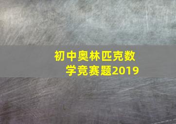 初中奥林匹克数学竞赛题2019