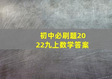 初中必刷题2022九上数学答案