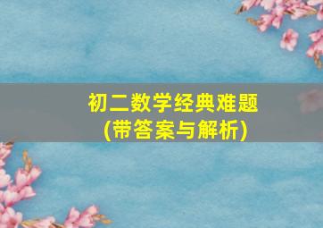 初二数学经典难题(带答案与解析)