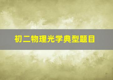 初二物理光学典型题目