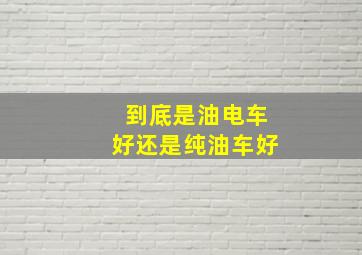 到底是油电车好还是纯油车好