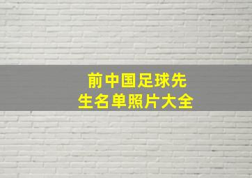 前中国足球先生名单照片大全