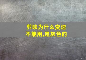 剪映为什么变速不能用,是灰色的