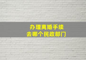 办理离婚手续去哪个民政部门