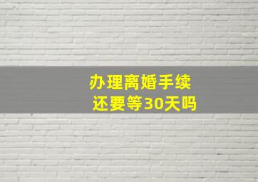 办理离婚手续还要等30天吗