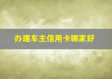 办理车主信用卡哪家好