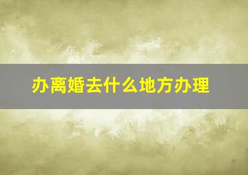 办离婚去什么地方办理