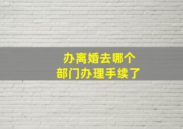 办离婚去哪个部门办理手续了