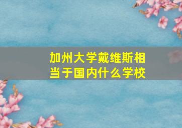 加州大学戴维斯相当于国内什么学校