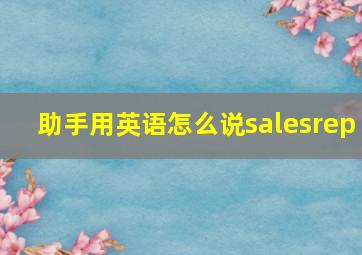 助手用英语怎么说salesrep