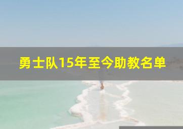 勇士队15年至今助教名单