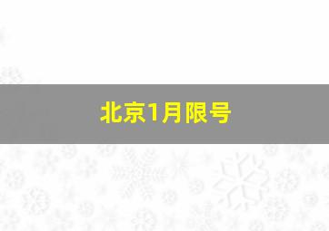 北京1月限号