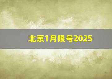 北京1月限号2025