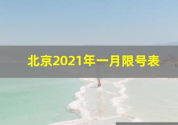 北京2021年一月限号表