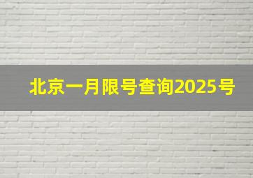 北京一月限号查询2025号