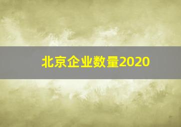 北京企业数量2020