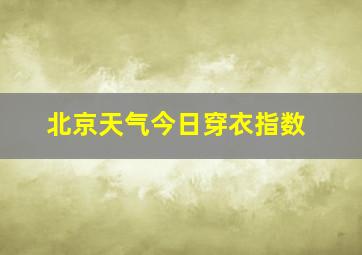 北京天气今日穿衣指数