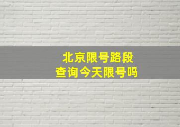 北京限号路段查询今天限号吗