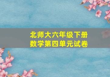 北师大六年级下册数学第四单元试卷