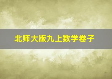 北师大版九上数学卷子