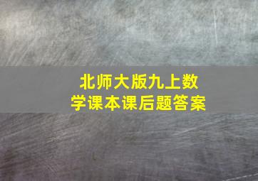 北师大版九上数学课本课后题答案