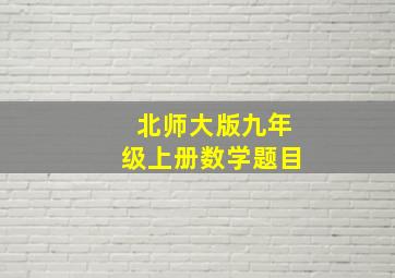 北师大版九年级上册数学题目