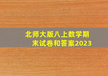 北师大版八上数学期末试卷和答案2023