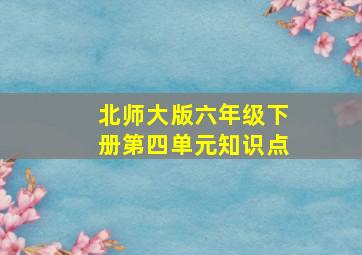 北师大版六年级下册第四单元知识点