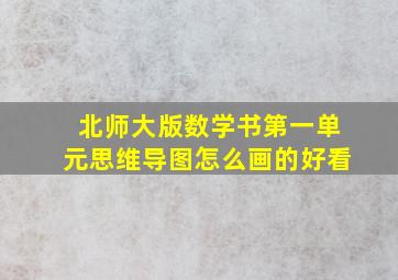 北师大版数学书第一单元思维导图怎么画的好看