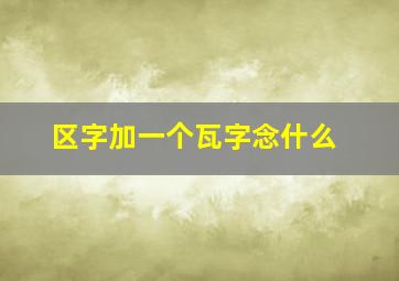 区字加一个瓦字念什么