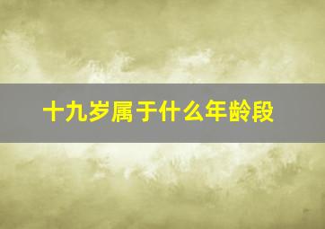 十九岁属于什么年龄段