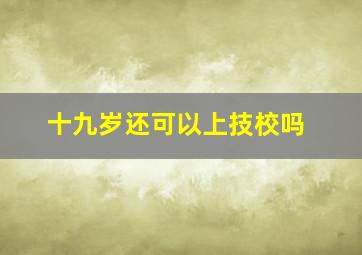 十九岁还可以上技校吗