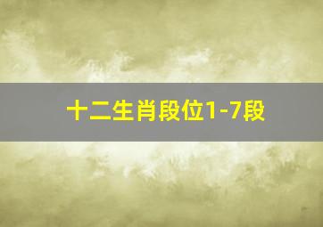 十二生肖段位1-7段