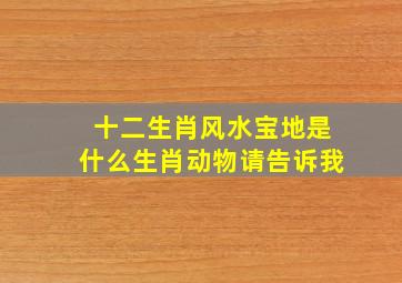 十二生肖风水宝地是什么生肖动物请告诉我