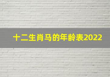 十二生肖马的年龄表2022