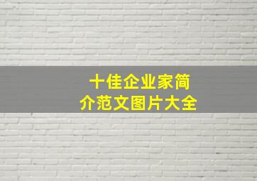 十佳企业家简介范文图片大全