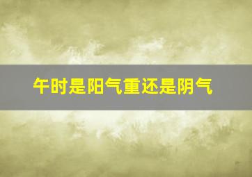 午时是阳气重还是阴气