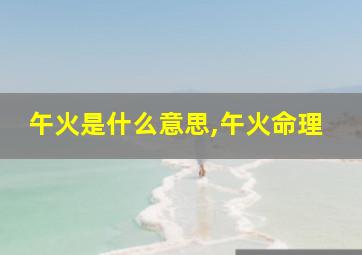 午火是什么意思,午火命理