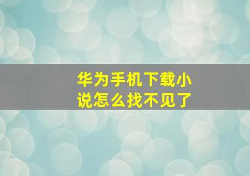 华为手机下载小说怎么找不见了