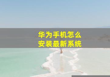 华为手机怎么安装最新系统