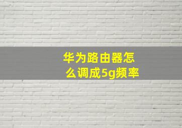 华为路由器怎么调成5g频率