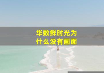 华数鲜时光为什么没有画面