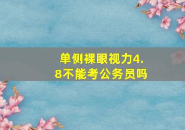 单侧裸眼视力4.8不能考公务员吗