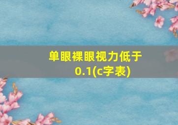 单眼裸眼视力低于0.1(c字表)