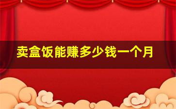 卖盒饭能赚多少钱一个月