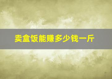 卖盒饭能赚多少钱一斤