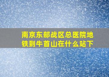 南京东部战区总医院地铁到牛首山在什么站下